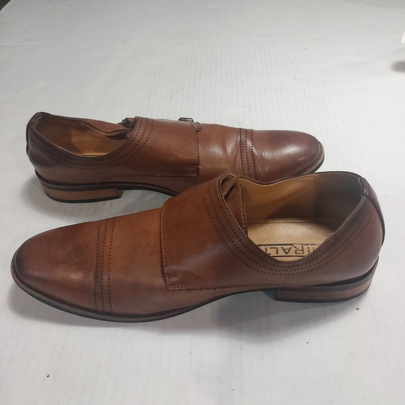 Miralto Double Monk Strap Dress Shoes, Men\'s Leather Cognac Size 12 main image 11